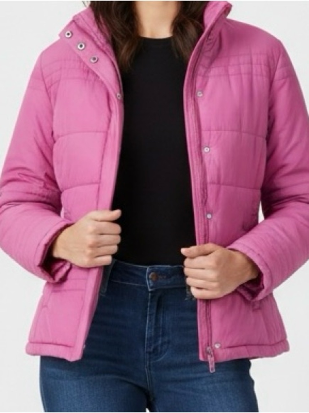 New York and Company Pink Puffy Coat Size Large